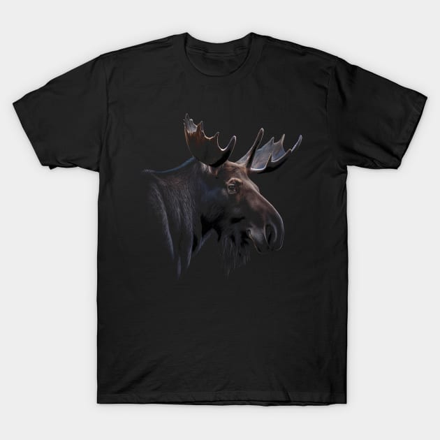 Majestic Moose Stunning Portrait T-Shirt by TruckerJunk